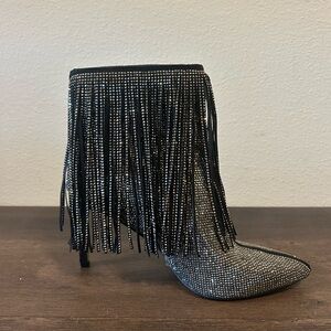 INC International Concepts Ismeria Bling Fringe Booties